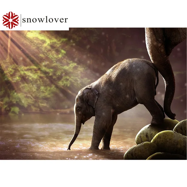 

Алмазная 5D картина Sonwlover для творчества, полноразмерная декоративная картина с милым слоном, мебель, декоративная мозаика