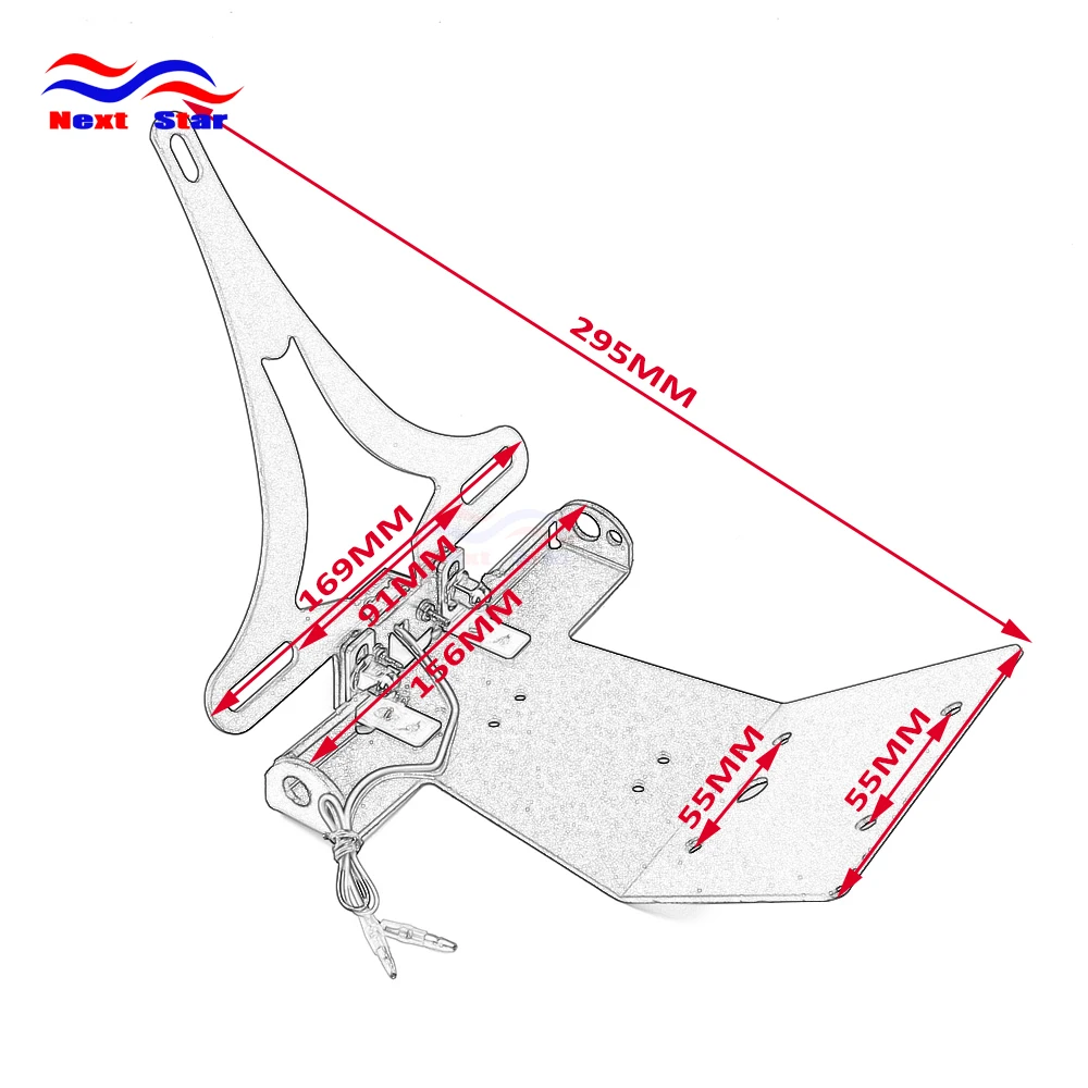 

Motorcycle CNC Number License Plate Bracket For KTM RC390 2014 2015 2016 2017 2018 RC200 RC125 2014-2016 RC 380 200 125