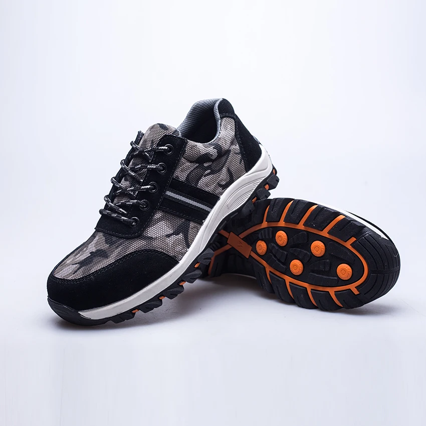 Защитные рабочие камуфляжные ботинки со стальным носком мужские уличные для