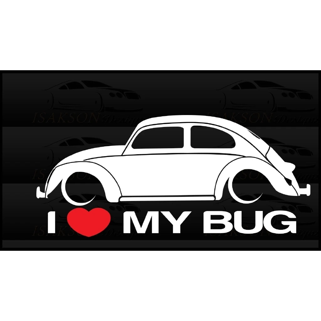 1 пара/2 шт. наклейка с надписью I Heart My Bug Love воздушным охлаждением в европейском и