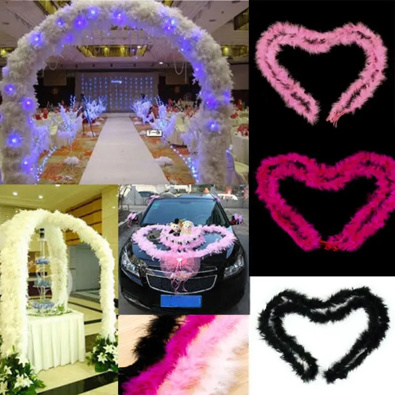 2 м пушистые перья полосы боа из пера индейки для костюма Ночное платье на свадьбу