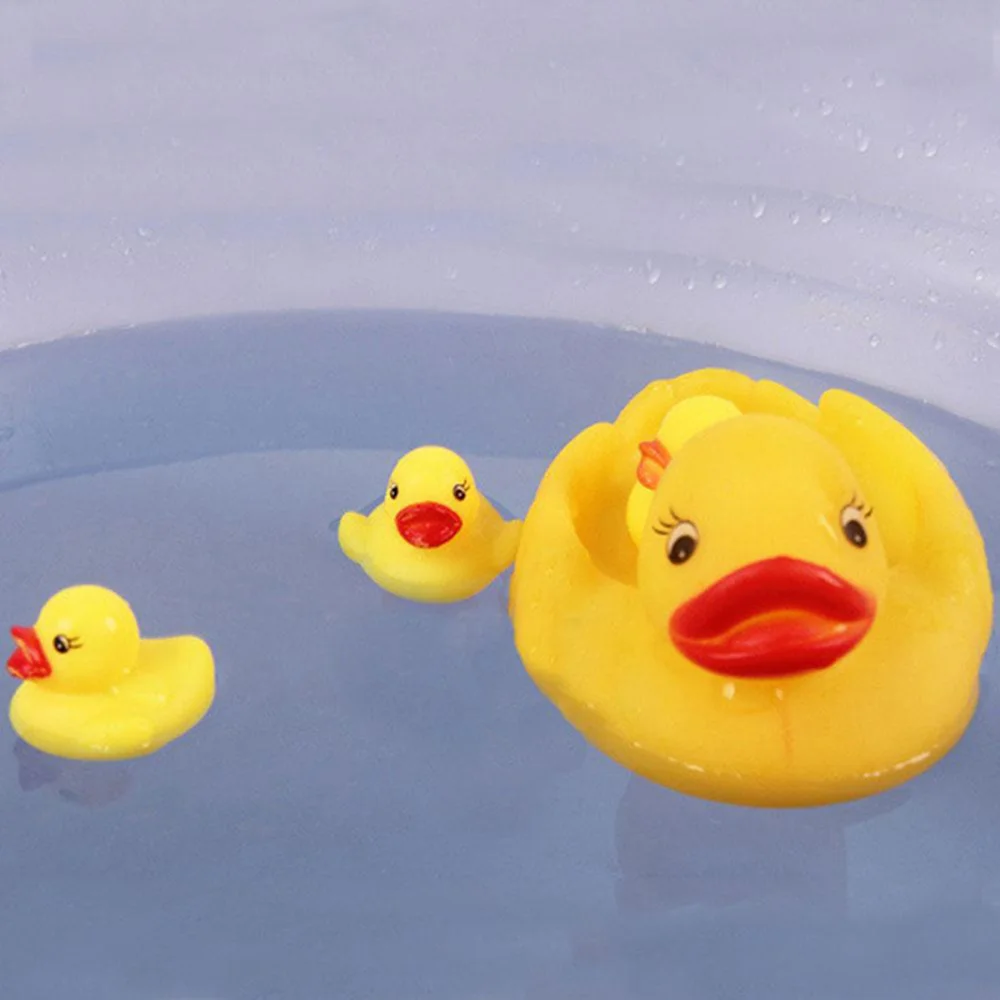 Лидер продаж! 4 Unids желтый резиновые утки Bathtime писклявый ванна для младенцев обувь