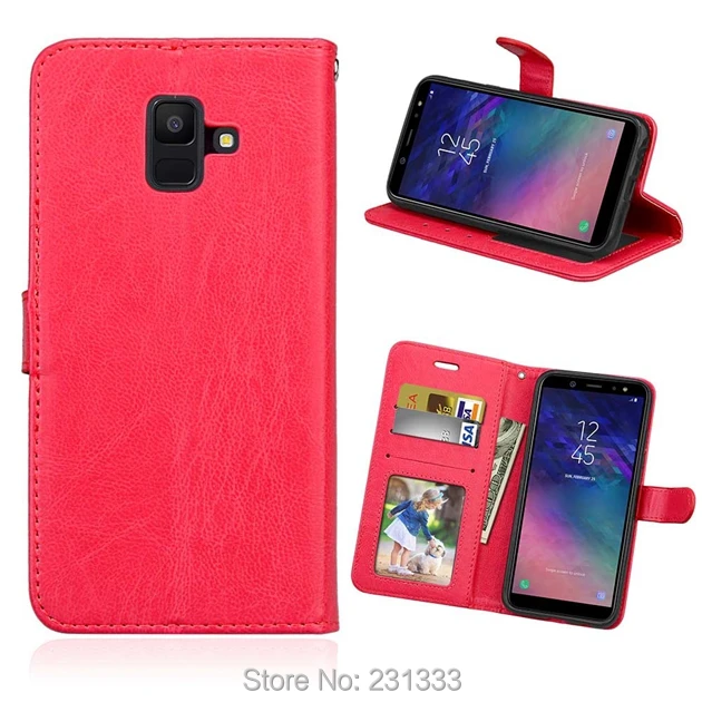 Кожаный чехол кошелек Mad для Samsung Galaxy A6 Plus A9 Star J2 Pro 2018 J3 J7 DUO J8 NOTE 9 J4 J6 с подставкой и