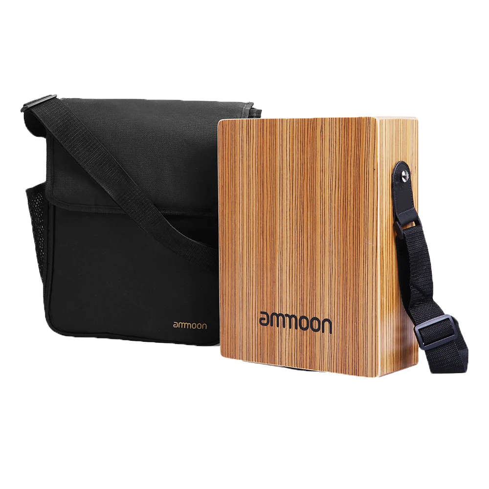 Ammoon портативный дорожный барабан для Cajon Box деревянный плоский ручной с ремешком