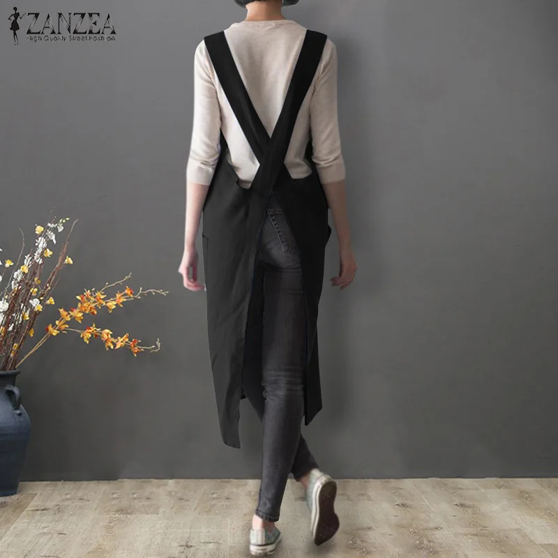 Весна ZANZEA мода 2019 г. хлопок белье свободные вечерние партии Vestido Лето для женщин