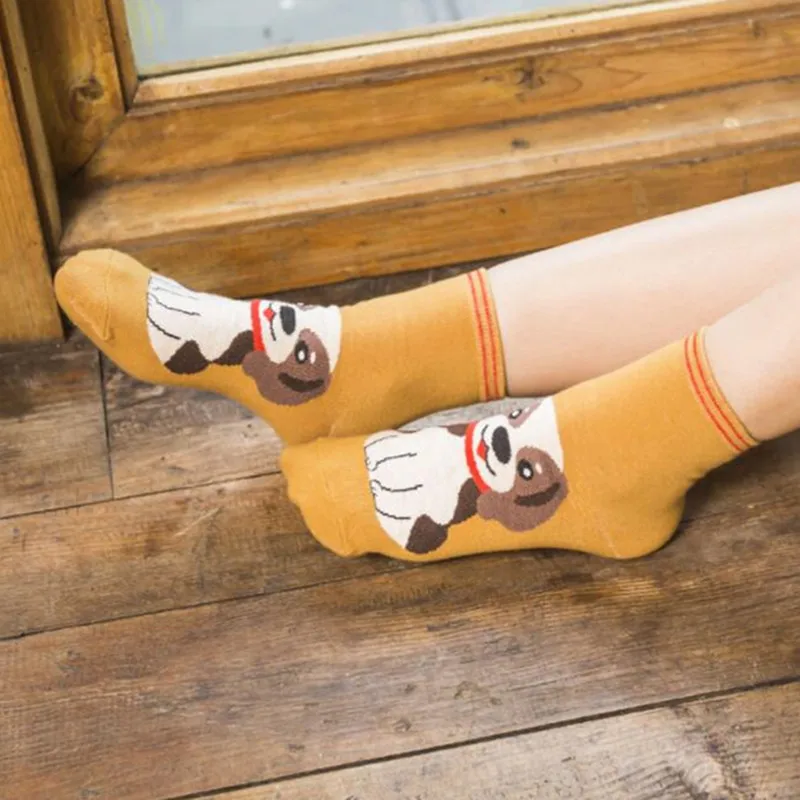 LETSBUY women sockken cute animal pattern funny woman christmas gift socks calcetines de mujer  colorful art sock for girls