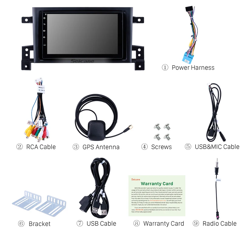 Seicane 10 1 дюймов Android 8 Bluetooth DVD мультимедийный сенсорный GPS автомобильный Радио для