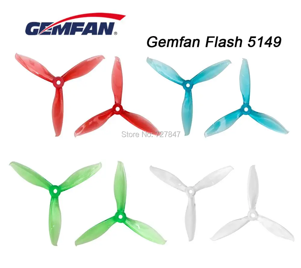 Оригинальный Gemfan Flash 5149 5 дюймовый трехлопастный пластиковый Пропеллер cw ccw с 3