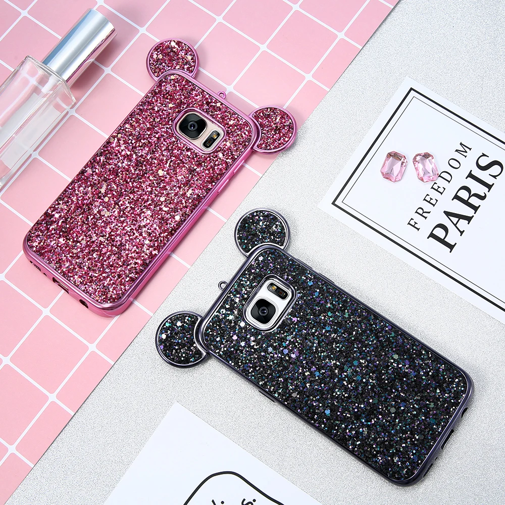 KISSCASE Cute Mickey Mouse Case For Samsung Galaxy S8 Plus S7 S6 Edge Luxury Glitter Sequins Slim Soft TPU |