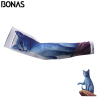 bonas 1 pairs custom sleeves print your picture customized own log sun protection arm sleeve sport cycling arm warmers men women