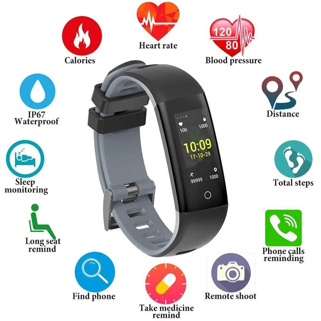 LCD Manual Unisex Smart Screen User IP67 5H Standby Casual Square Days 1 Closure TPU Buckle About 15 7 Shape Watch | Электроника