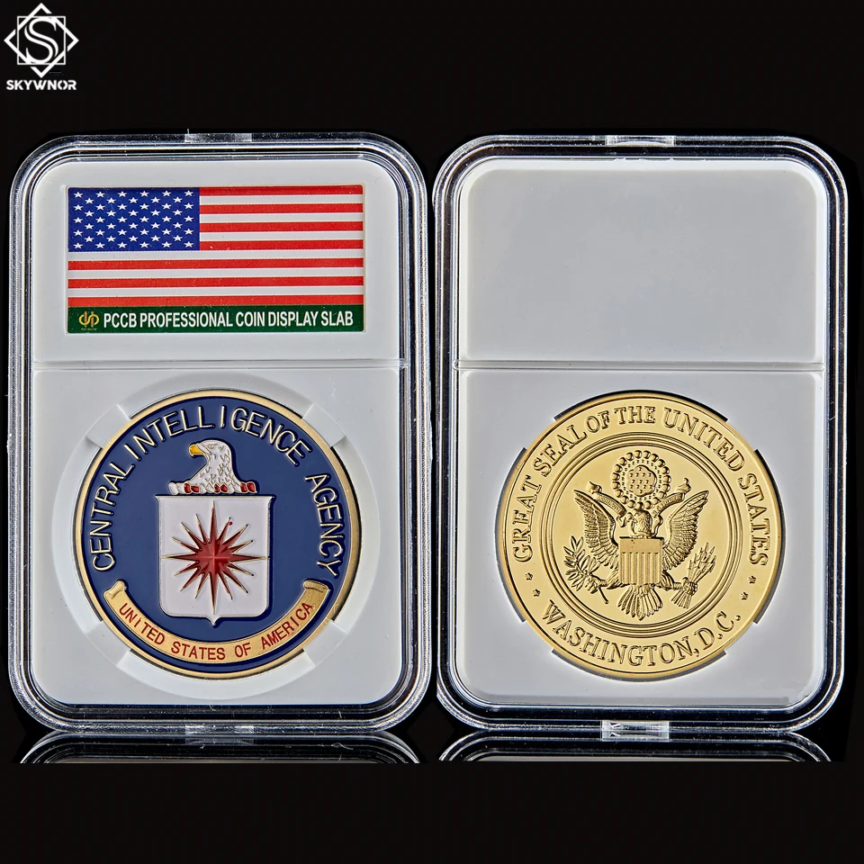 Американские военные позолоченные монеты CIA золотые США коллекционные с
