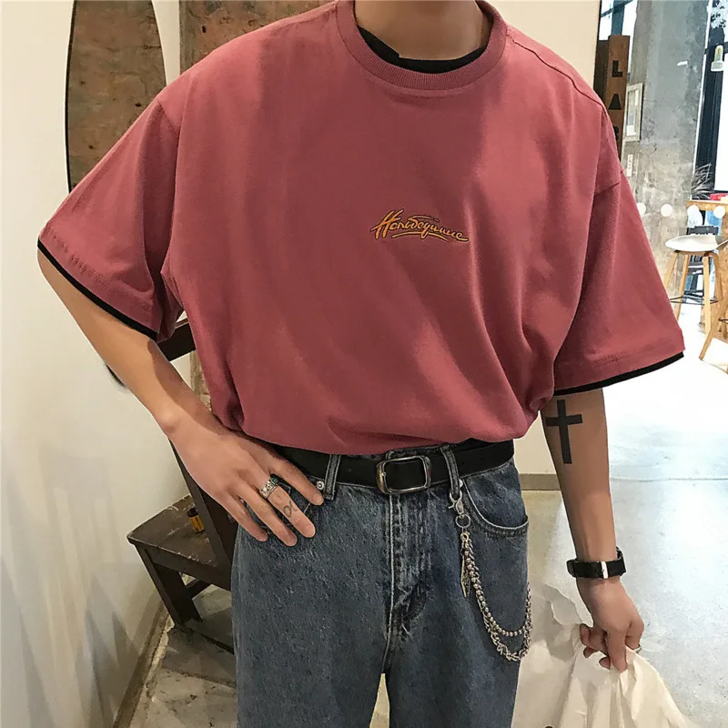 Новинка весна лето 2019 Популярная Корейская версия футболки в стиле хип хоп ретро