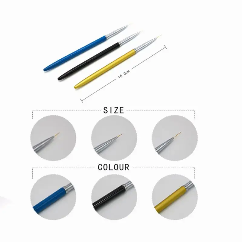 Новый 3 шт. дизайн ногтей линии живопись ручка кисточки Professional высокое качество