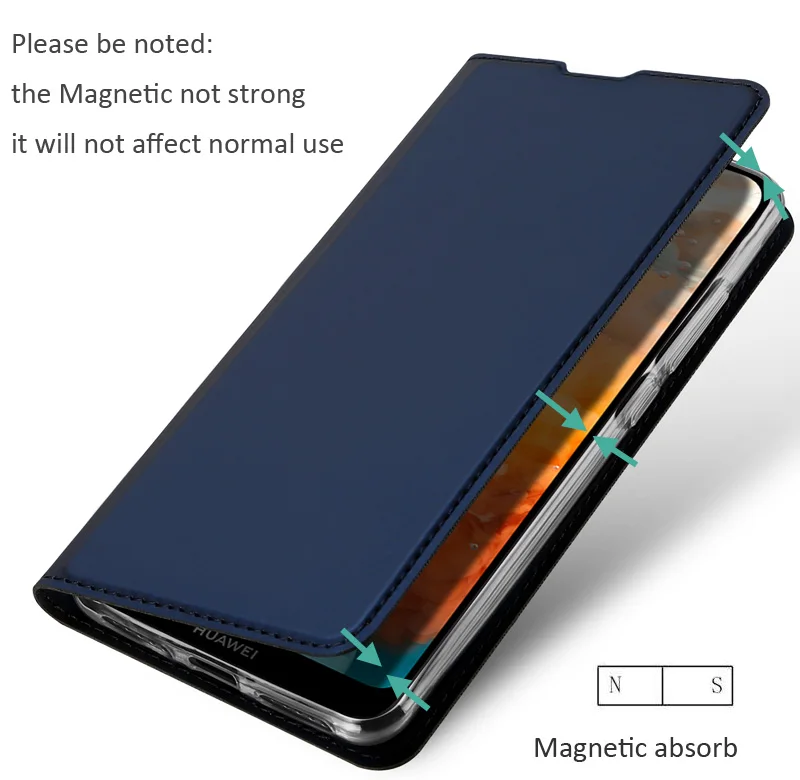 Оригинальный DUX DUCIS чехол для huawei Y6 2019 Книга Флип кожаный бумажник Coque Pro
