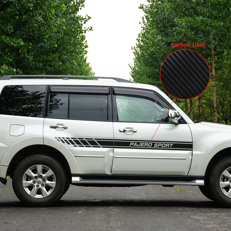 Наклейки для автомобиля Mitsubishi Pajero Sport с градиентной сеткой и боковым корпусом