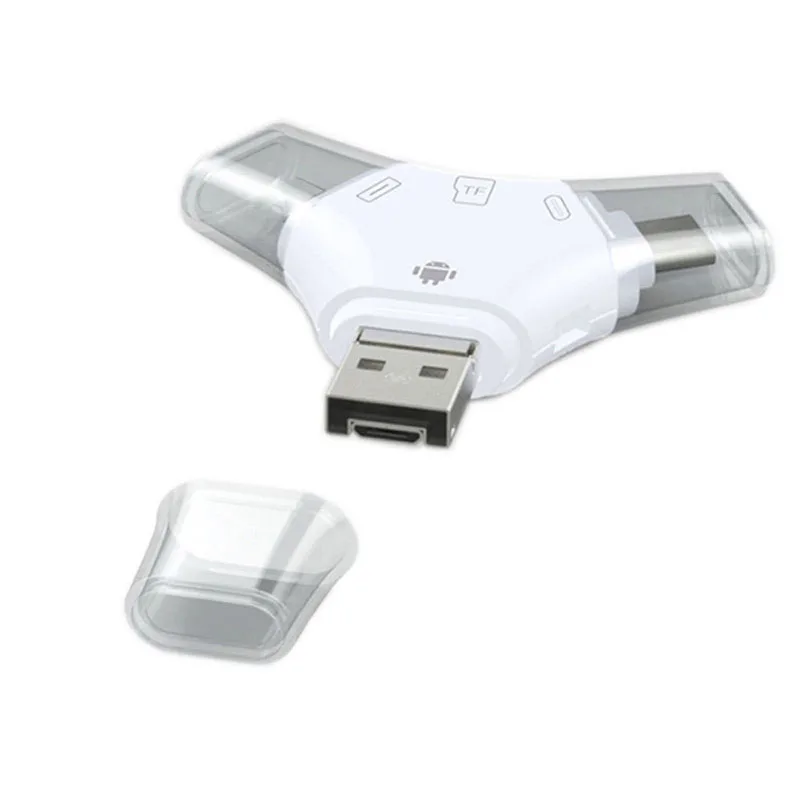 4in1 флеш накопитель Micro USB SD/устройство для считывания с tf карт адаптер iPhone x 6 7 8