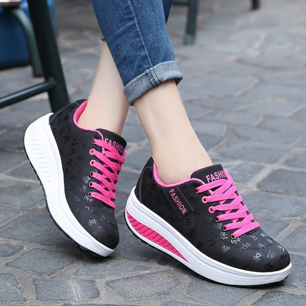 Осенняя обувь Для женщин кроссовки из pu кожи на платформе женские туфли со