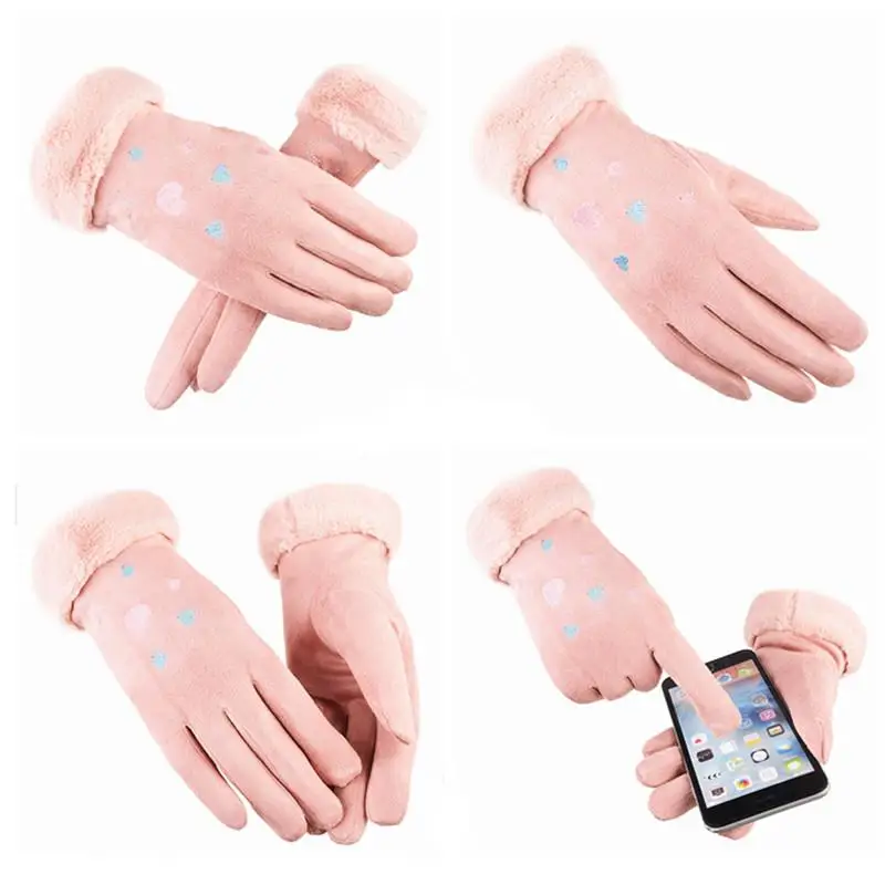 

Winter Cycling gloves full finger Autumn women Warm touch screen cotton Ladies plus velvet gloves