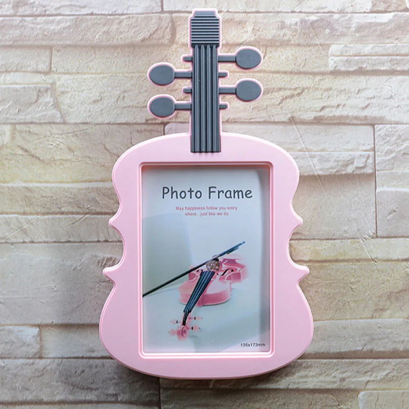 Cartoon Violin photo frame plastic frames for pictures Pink 7 Inch Home Decoration Desk Decor | Дом и сад