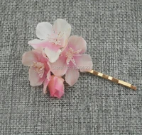 pink cherry blossom hair clips girls accessories bride head piece decoration
