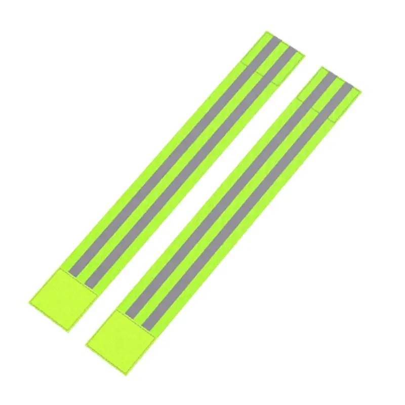 

2 PCS Green High Visibility Double Reflective Wristband Bracelet Band Running Night Cycling Jogging Safety Reflector Armband