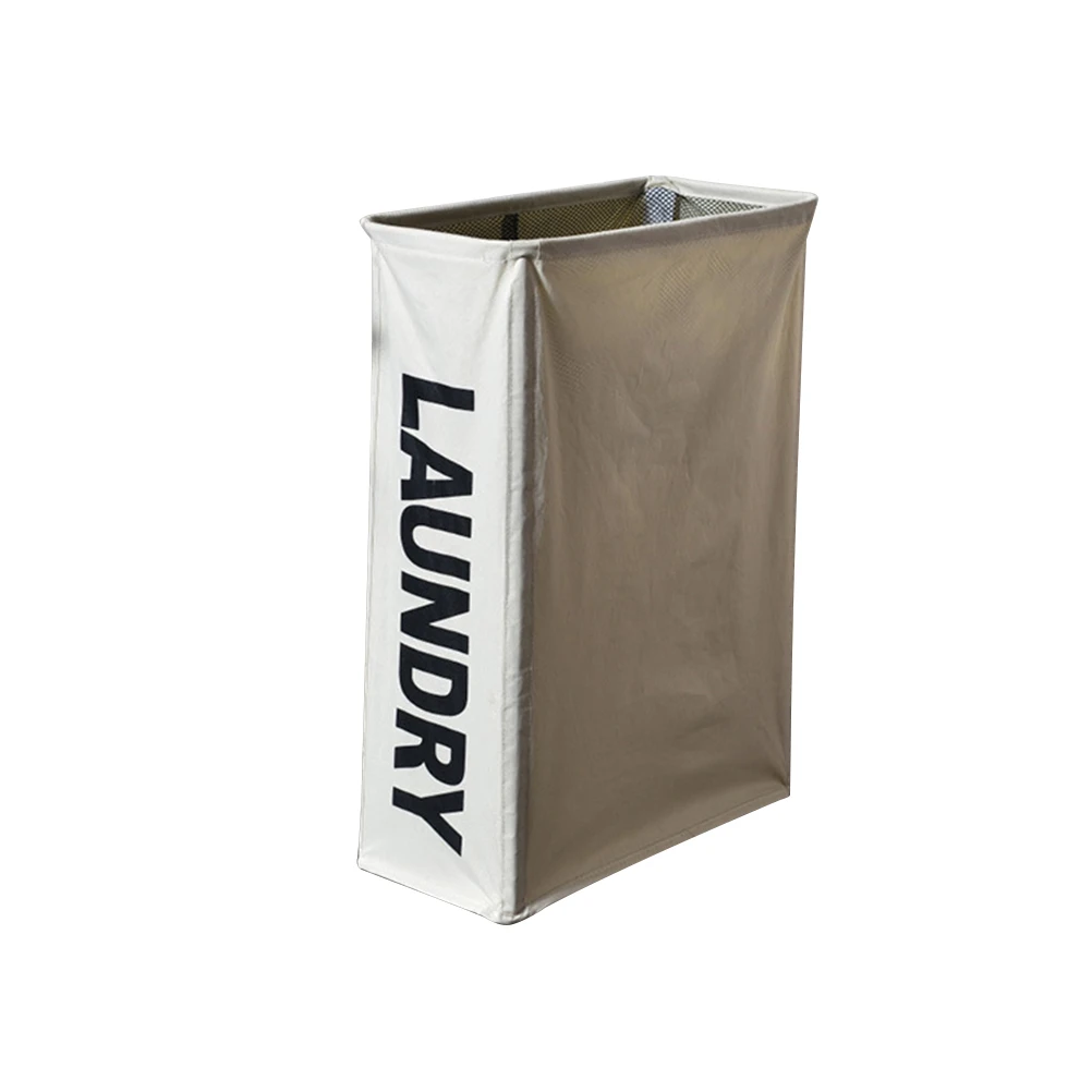 Складная Большая корзина для одежды стирки холст белья с колесами (кремово-белый)