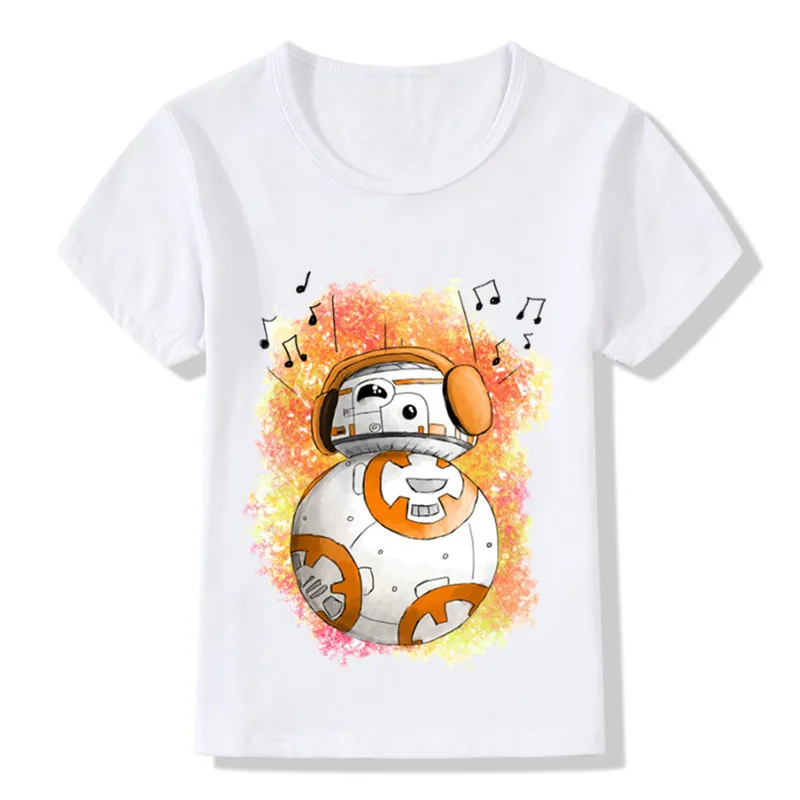 Детские смешные футболки BB 8 On The Move Design для мальчиков и девочек летние топы