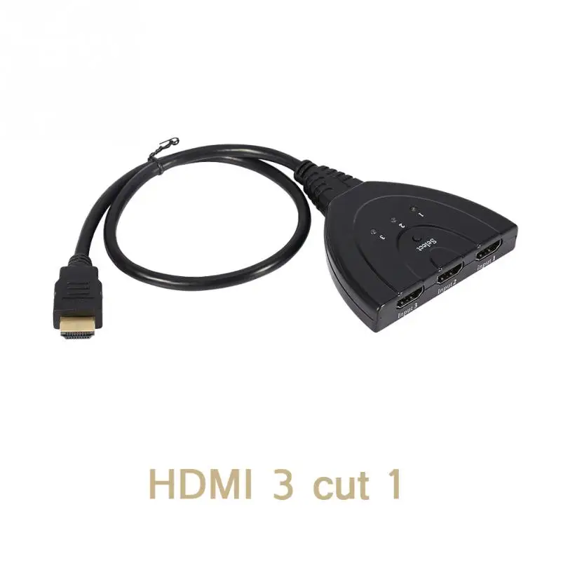 Черный 3 порта HDMI мульти дисплей Авто Переключатель концентратор коробка