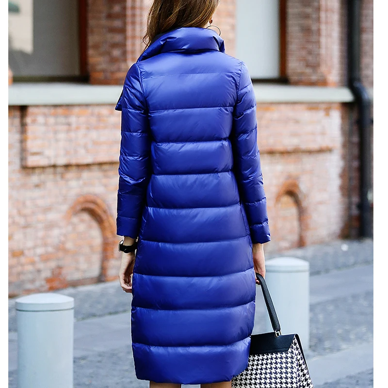 2018 Winter New Plus size Long down jacket Women Fashion Two sides can wear Loose white duck down coat female parka  lj313