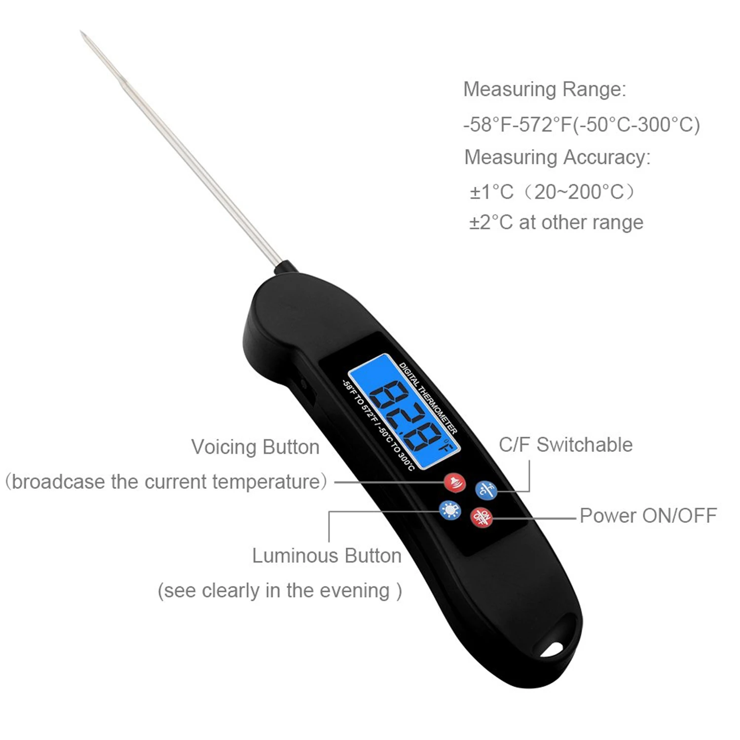 LUDA говорящий цифровой термометр для мяса супер быстрый мгновенного чтения с