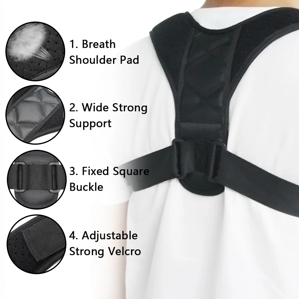 Aptoco Регулируемый Корректор осанки позвоночника плеча сзади Опора поясничной