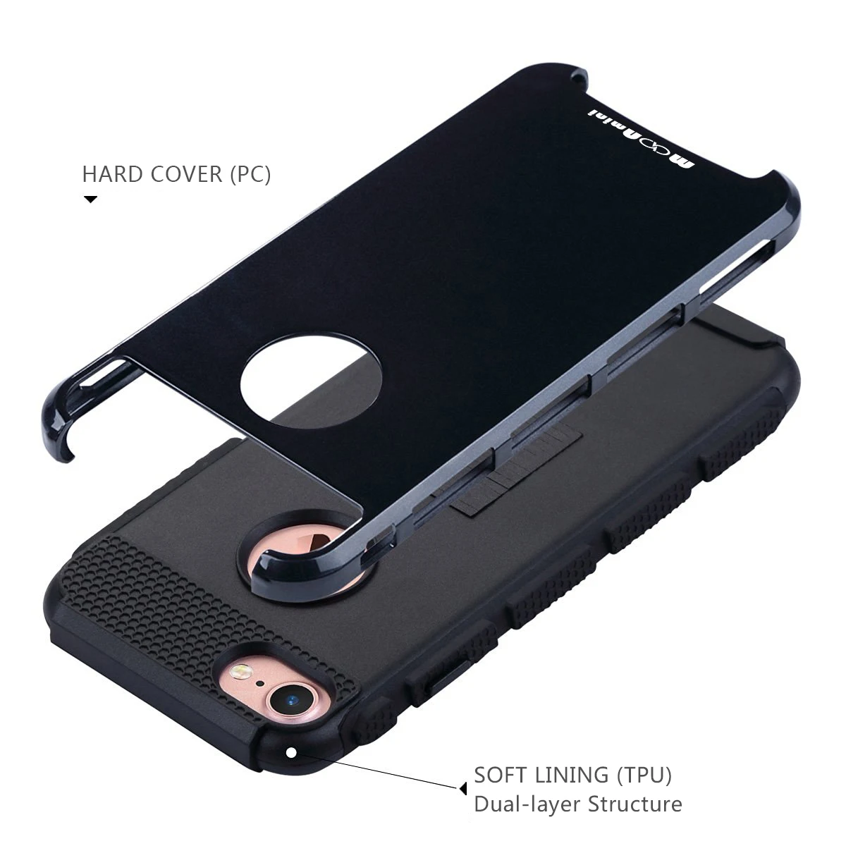 CASEWIN для iPhone 7 8 противоударный жесткий чехол телефона гибридный 2 в 1 Combo Жесткий PC +