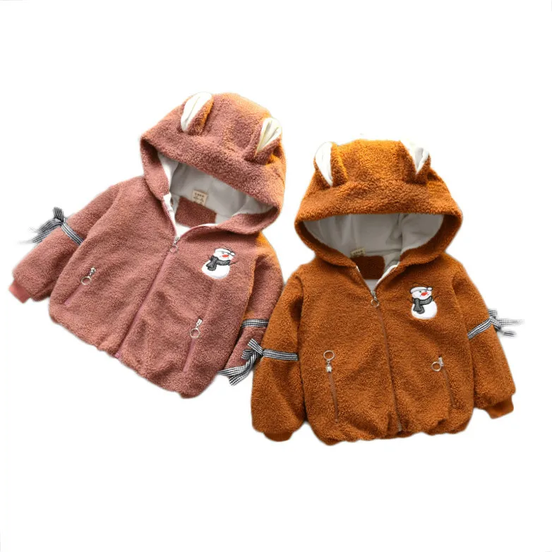 2018 зимняя теплая одежда для маленьких девочек кожаная куртка Рождественская