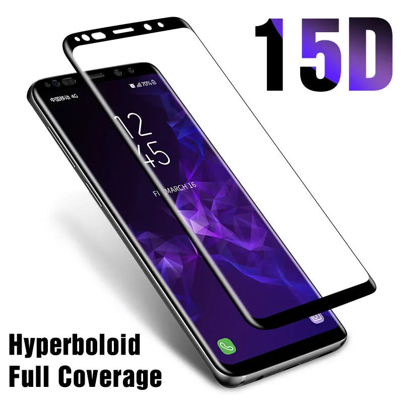 15D закаленное стекло для Samsung Galaxy S9 S8 Plus Note 8 9 S7 edge полный закругленный протектор