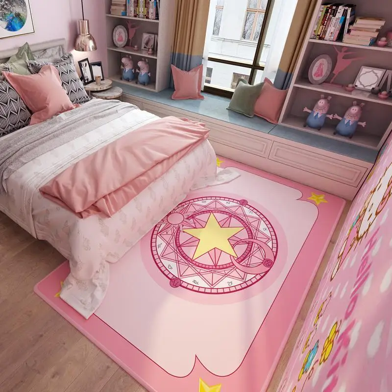 Fluffy Little Twin Stars Tapete Sala Estar Sofa Pink Tapis De Priere Alfombra Infantil For Bedroom Vloerkleed Area Kilim Rug | Дом и сад