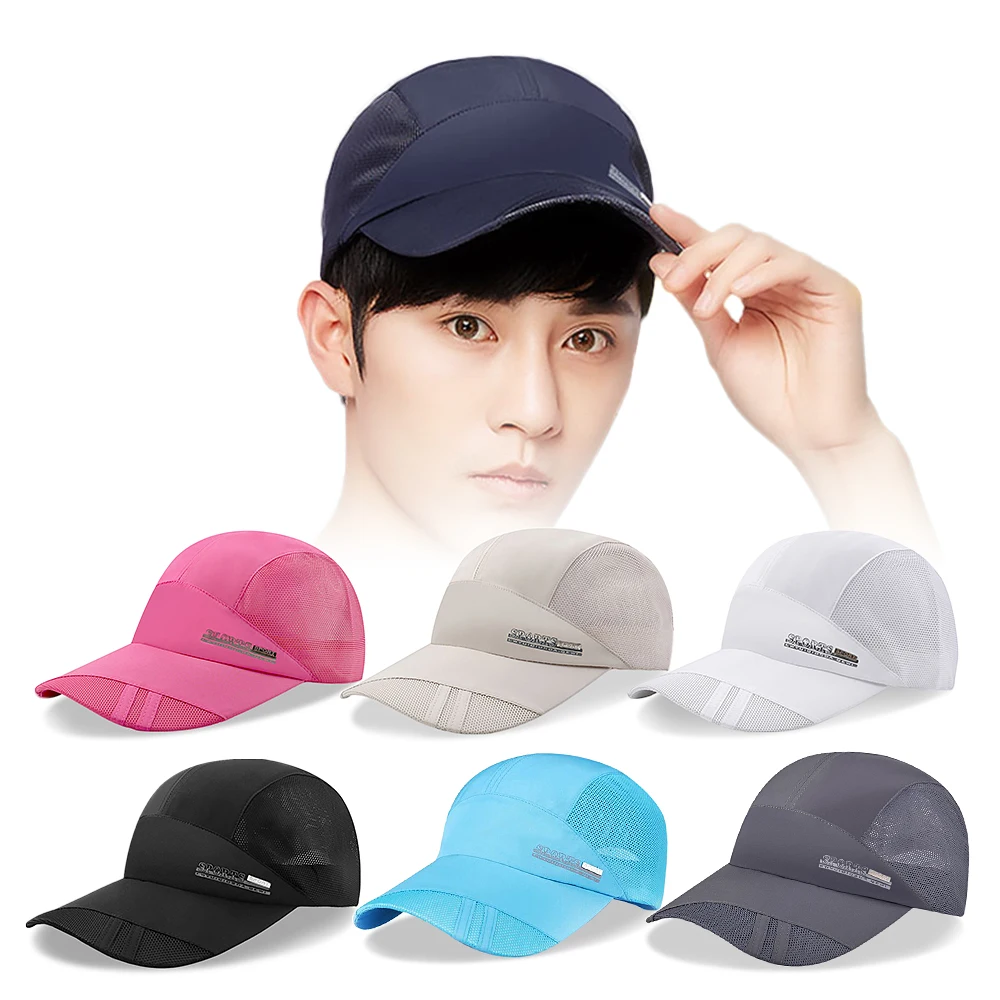 

Летние рыболовные кепки для мужчин и женщин, беговые кепки, дышащая быстросохнущая сетчатая Кепка для спорта на открытом воздухе, бейсболка...