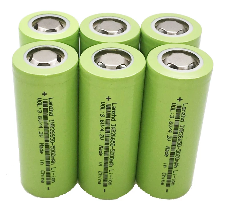 6PCS INR26650 battery 3.7V 26650 50A 5000mA rechargeable lithium Suitable for flashlight | Электроника