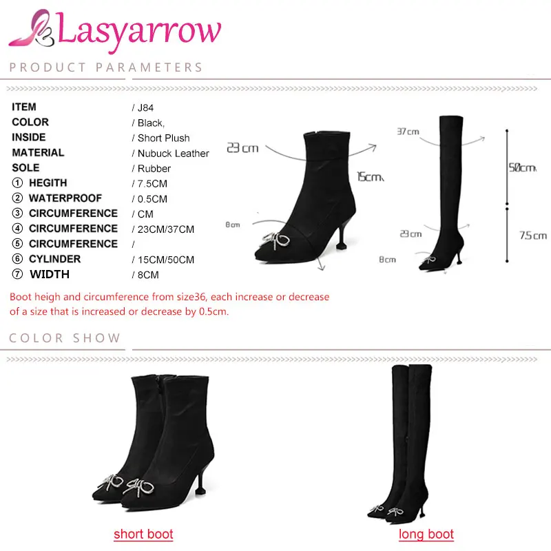 

Lasyarrow 2018 Sexy Thigh High Boots Stretch Zipper Over The Knee Sexy Slim High Heels Long Boots Women Stilettos Shoes Crystal