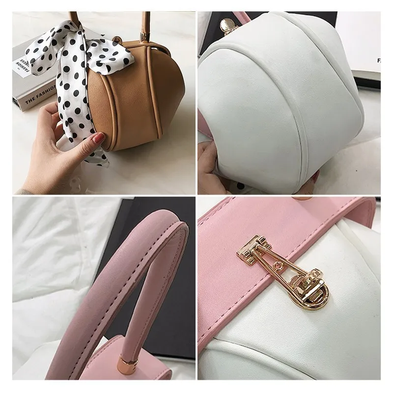 TTOU Fashion Elegant Small Women Handbag with Casual Scarf Quality Leather Female Shoulder Bag Ladies' Top-handle Tote Sac | Багаж и