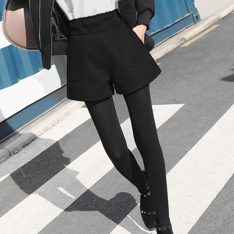 Осень-зима Pantalon Лето Claquettes Femme D Ete брюки Mujer женщины Высокая Талия РК шерстяные corto