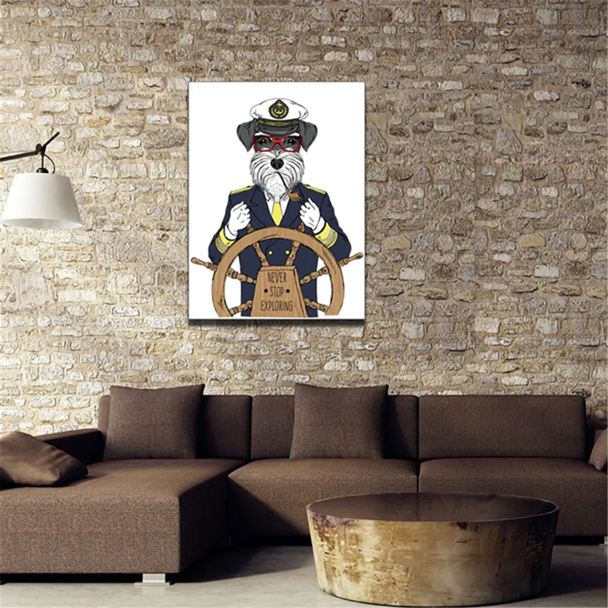 Modern Pet Pug Dog Captain Canvas Painting Poster Picture Living Room Wall Home Art Decor | Дом и сад