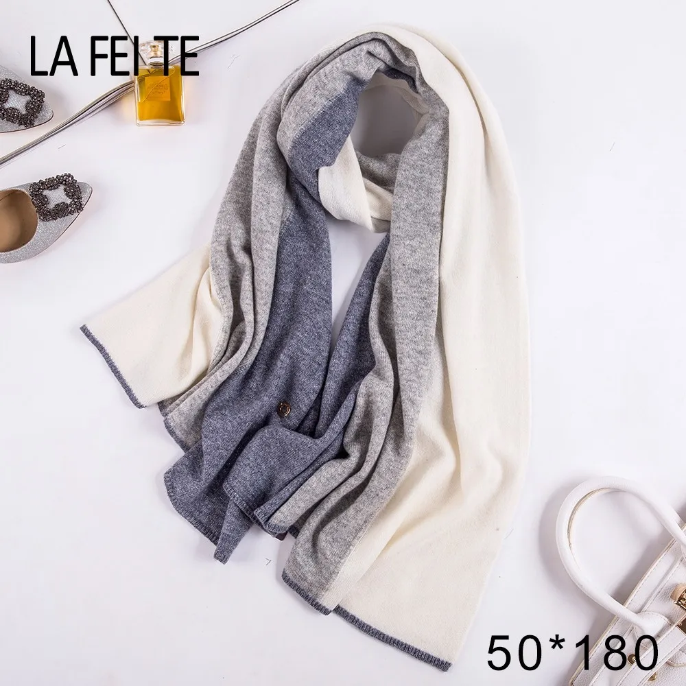 Зимний женский шарф 100% натуральное кашемировое одеяло Женское и мужское длинное