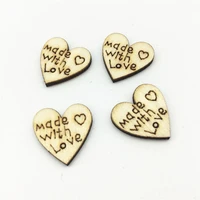 1000pcs rustic 20mm made with love wood hearts confetti craft scrapbook confetti wedding table decorations