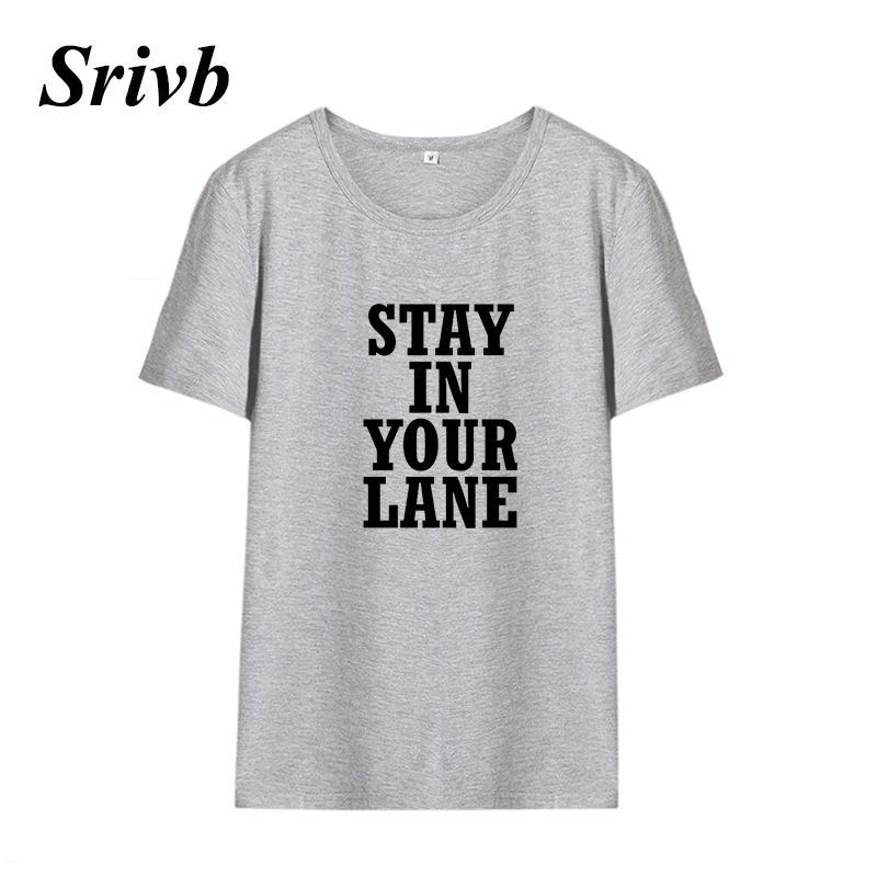 Футболка с надписью Srivb Stay In Your Line Wonem забавные черно белые хлопковые Женские топы