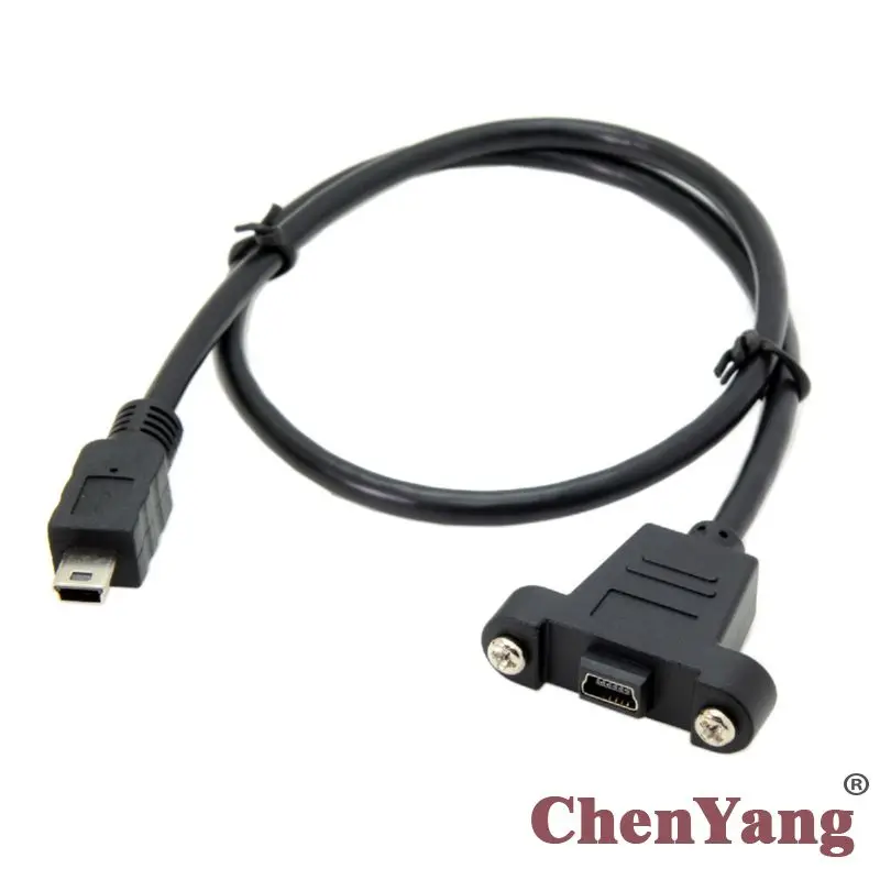 

Chenyang Mini USB 5Pin Male Panel Mount Type to Female Extension Adapter Cable with Screws 50cm