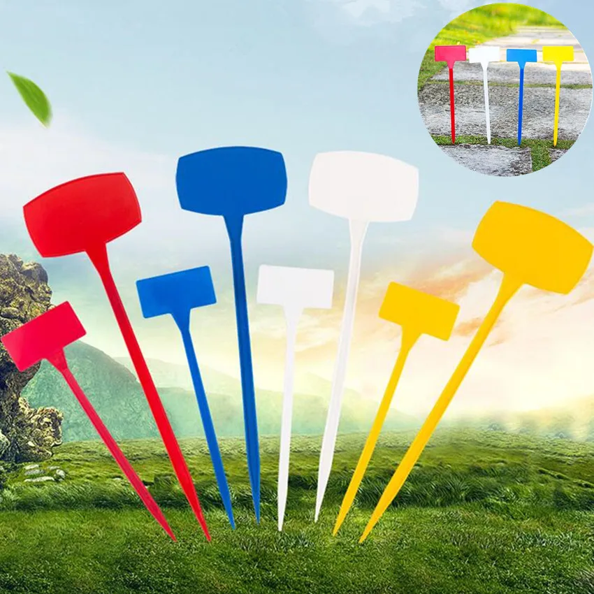 

10PCS 50CM T-type Plastic Nursery Garden Plant Label Gardening Plant Classification Sorting Sign Ticket Flower Thick Tag Mark