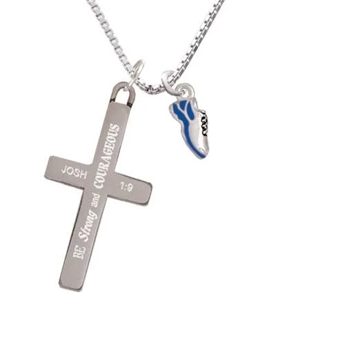 Мини королевский синий беговая Обувь сильный и смелый крест ожерелье|Подвески| |