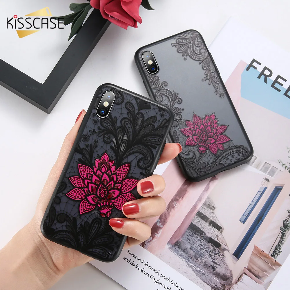 Чехол KISSCASE для телефона Honor 10 9 8 Pro 7X 8X 7A чехлы с 3D кружевным цветком Huawei Nova 2 2s 3 3i Plus