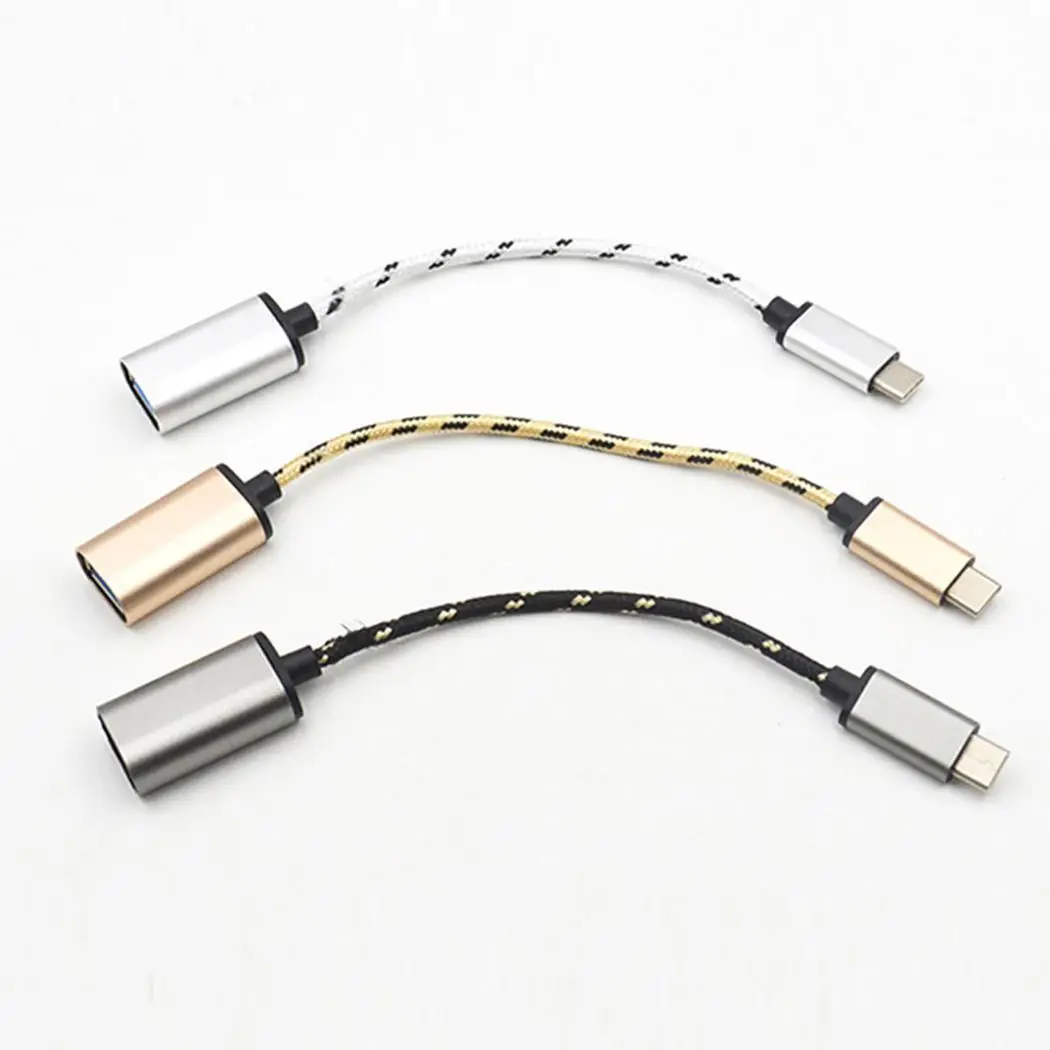 Тип C 3 1 к USB Женский нейлон 19 см 14 6 г переплетение один заголовок конвертер